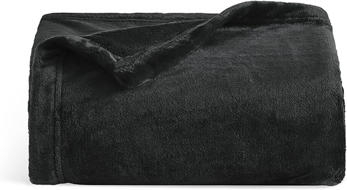 Bedsure Twin XL Fleece Blanket Dorm Bedding - Lightweight Soft Cozy Blankets for Bed, Sofa, Couch, Travel, Camping, Black, 66"x90"-StrideForce Fitness