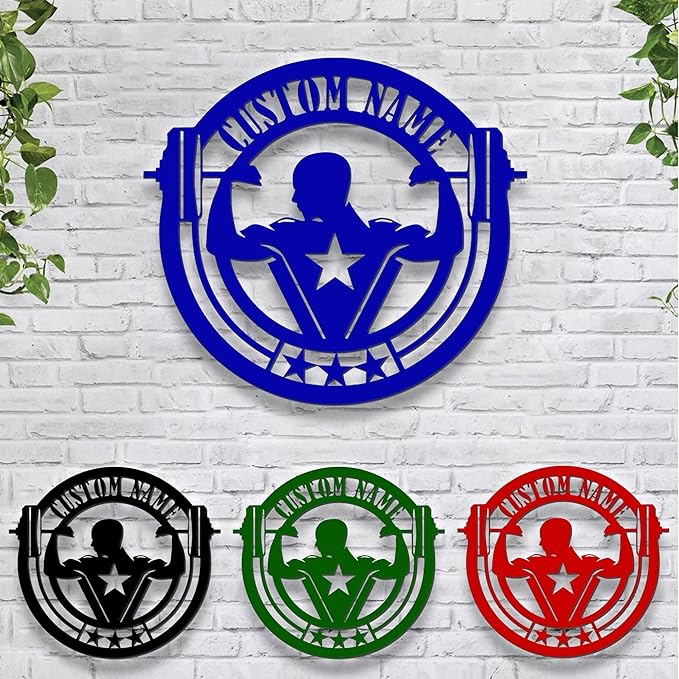 Personalized Gym Metal Sign With LED Light, Custom Gym Wall Art, Gymer Gift, Wall Decor for Home, Birthday & Xmas-StrideForce Fitness