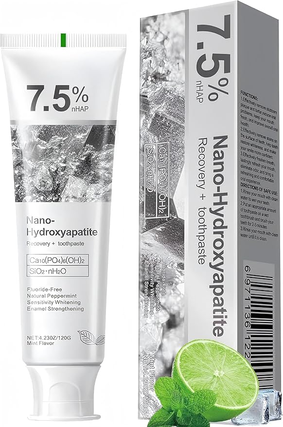 7.5% Hydroxyapatite Toothpaste, 7.5% Hydroxyapatite Toothpaste for Advanced Enamel Protection, Appropriate for Sensitive Teeth, Gentle and Effective Formula, Fresh Mint (1)
