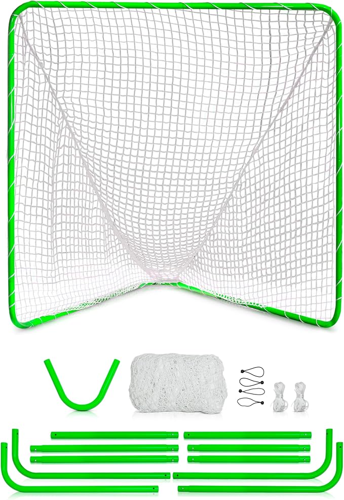 Velocity - Lacrosse Goal - Portable Steel Frame with Black Net, Perfect for Youth and Adult Training, Backyard Design-StrideForce Fitness