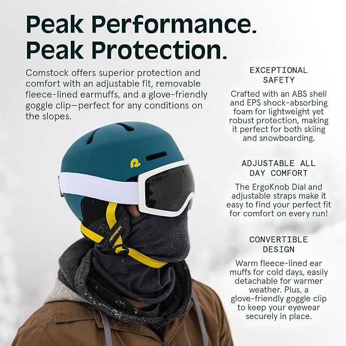 Retrospec Comstock Ski Helmet - Snowboard Helmet for Adults & Youth - Adjustable Fit Snow Helmet with Protective Shell and Breathable Vents for Men, Women, Boys & Girls-StrideForce Fitness