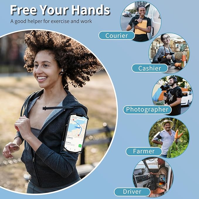 Running Armband 360°Rotatable for Phone Holder,Upgrade Anti-Drop Forearm Phone Armband for iPhone 16/15/14/Pro/Mini/12/11/SE/XR XS,Fits All 4-6.5 Inch Smartphones (ArmBlack)-StrideForce Fitness