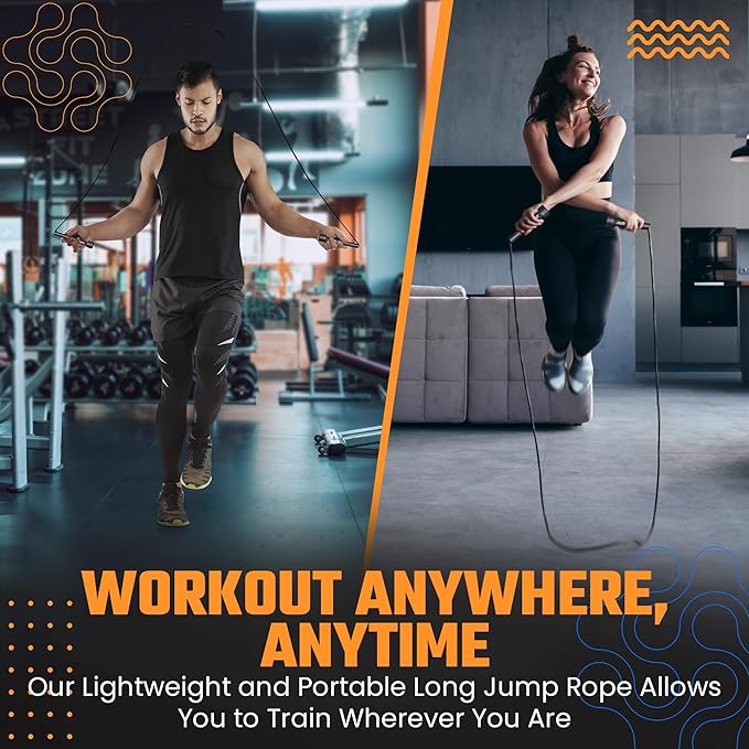 STARFIT Lightweight Jump Rope for Fitness and Exercise, Adjustable Jump Ropes with Plastic Handles, Cardio and Endurance Training, Jumping Rope for Workout-StrideForce Fitness