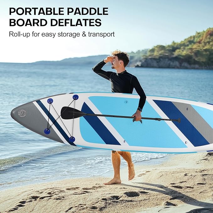 Panana Inflatable Stand Up Paddle Board, 10'x31 x6 SUP with Premium Paddle Board Accessories Kit, Anti-Slip EVA Deck for Adults Youth of All Skill Levels-StrideForce Fitness