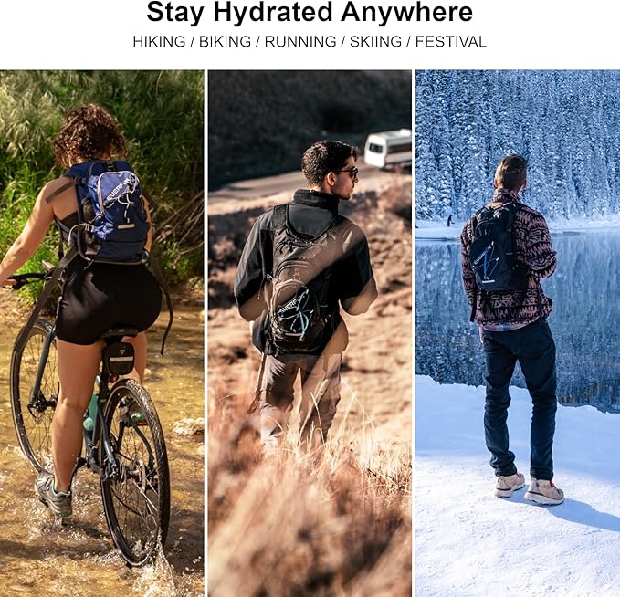 Everfun Hydration Backpack 18L with Water Bladder 2L/3L Hiking Water Backpack Women Men Hydration Pack Insulated Lightweight Day Hydropack with Storage for Hiking, Biking, Running, Festival-StrideForce Fitness