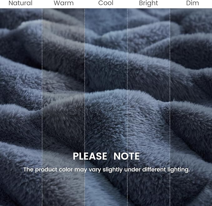 Cozy Bliss Faux Fur Throw Blanket for Couch, Cozy Soft Plush Thick Winter Blanket for Sofa Bedroom Living Room, 60 * 80 Inches Blue-StrideForce Fitness