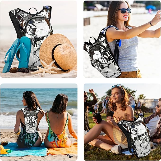 Reflective Hydration Backpack, Hydration Pack - Water Backpack with 2L/3L Hydration Bladder, Essential for Festivals - Rave Hydration Pack for Hiking, Running, Cycling, and Festivals-StrideForce Fitness