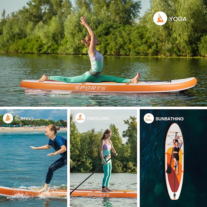 Panana Inflatable Stand Up Paddle Board, 10'x31 x6 SUP with Premium Paddle Board Accessories Kit, Anti-Slip EVA Deck for Adults Youth of All Skill Levels-StrideForce Fitness