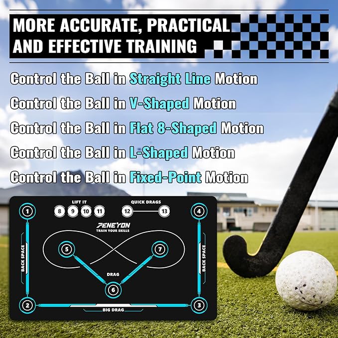 (59 * 35.4IN) Hockey Training Mat | Indoor/Outdoor Field Hockey Equipment for All Ages,Anti-Slip and Quiet Surface,The Best Gift for Hockey Training Enthusiasts-StrideForce Fitness