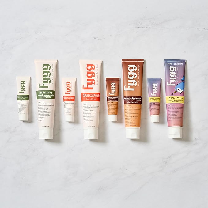 Fygg Nano Hydroxyapatite Toothpaste with Prebiotics | Fluoride & SLS Free with Hydroxyapatite | Remineralizing nHA Tooth Paste for Sensitive Teeth | Chocolate Swirl, 4 Oz