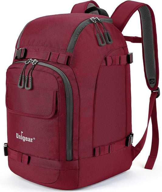 Unigear Ski Boot Bag, 50L Ski Boot Travel Backpack for Ski Helmet, Goggles, Gloves, Skis, Snowboard & Accessories (Red)-StrideForce Fitness