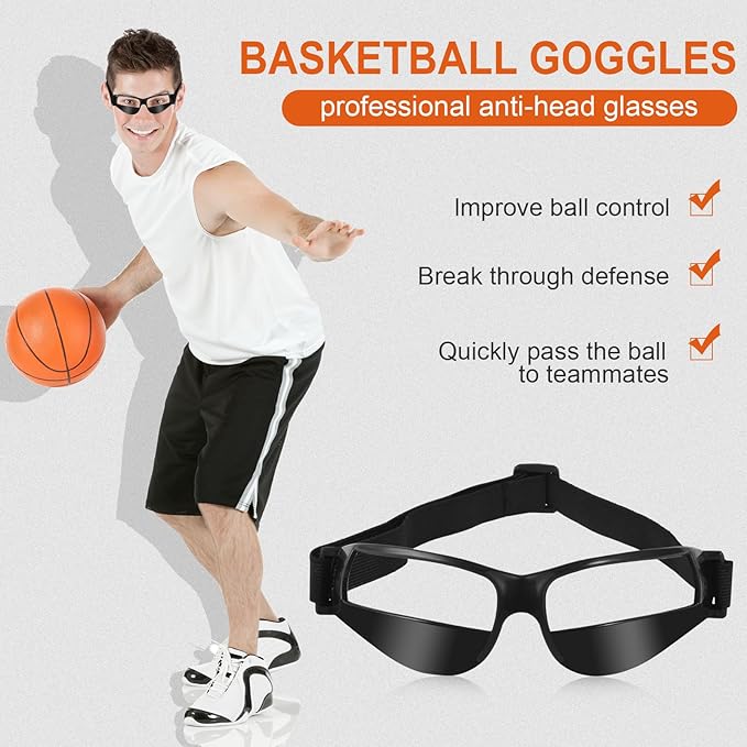 7 Pack of Basketball Dribbling Goggles，Basketball training,Aid Training Equipment for Improving Court Vision，Adjustable Basketball Sports Training Glasses，Improves ball handling-StrideForce Fitness