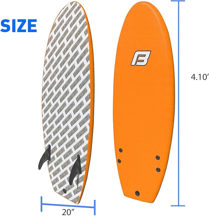 4'10" FUNBOARD Beginner Learning Softboard Surfboard Foam-StrideForce Fitness