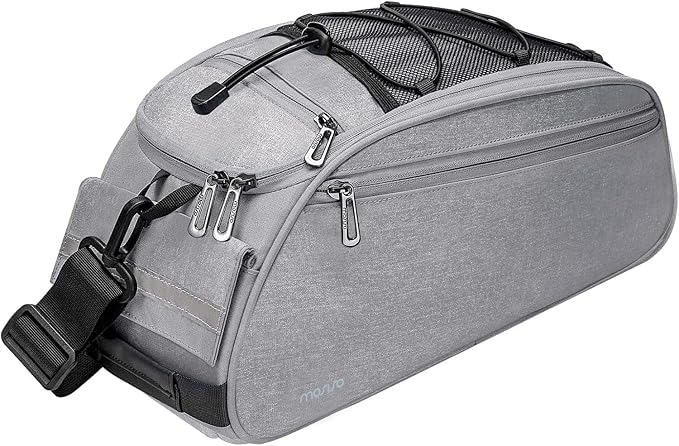 MOSISO Bike Rack Bag, Waterproof Bicycle Trunk Pannier Rear Seat Pouch Cycling Bike Carrier Backseat Storage Luggage Saddle Shoulder Bag-StrideForce Fitness