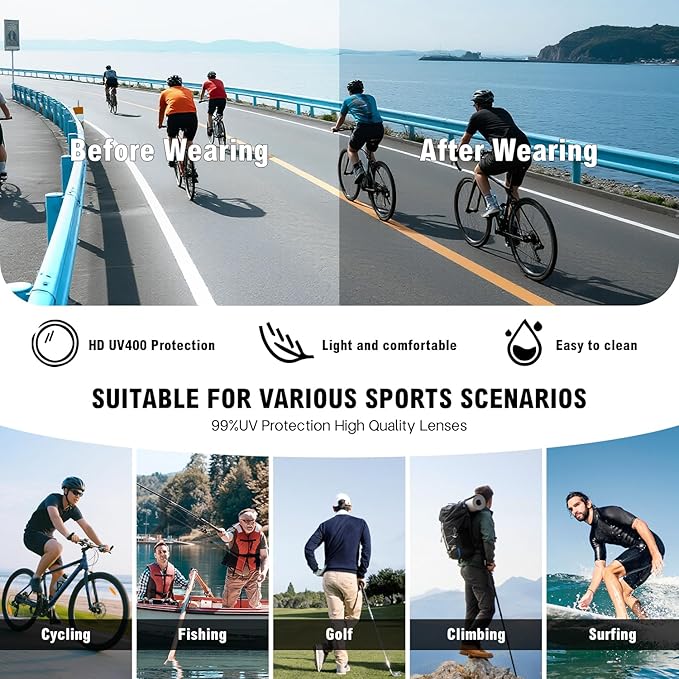 MALIDAK Sports Sunglasses for Mens Women Youth Baseball Sunglasses UV400 Protection Men Cycling Glasses-StrideForce Fitness