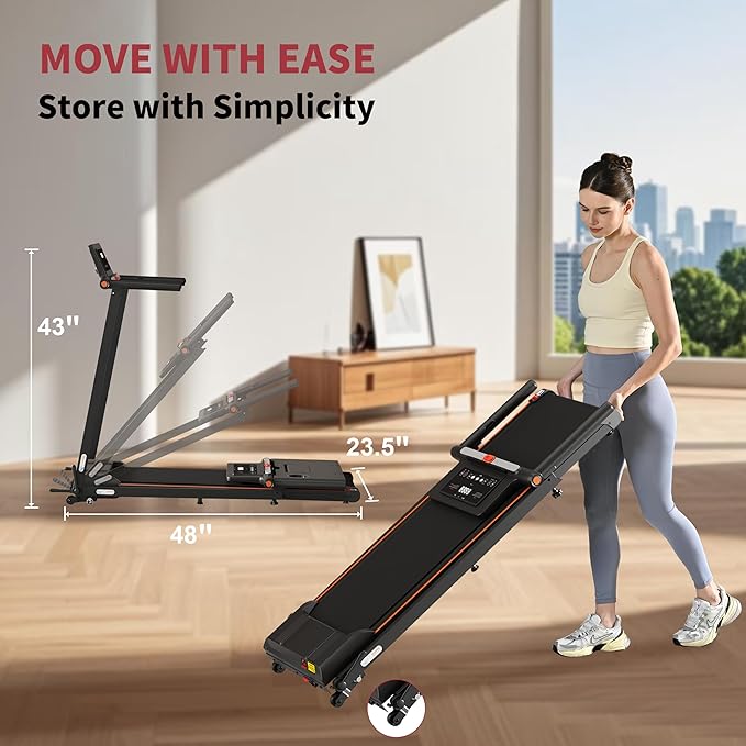 Treadmill with Incline, 3 in 1 Under Desk Treadmill Walking Pad with Removable Desk Workstation 3.5HP Foldable Compact Walking Treadmills for Home Small Office with Wristband Remote Control-StrideForce Fitness