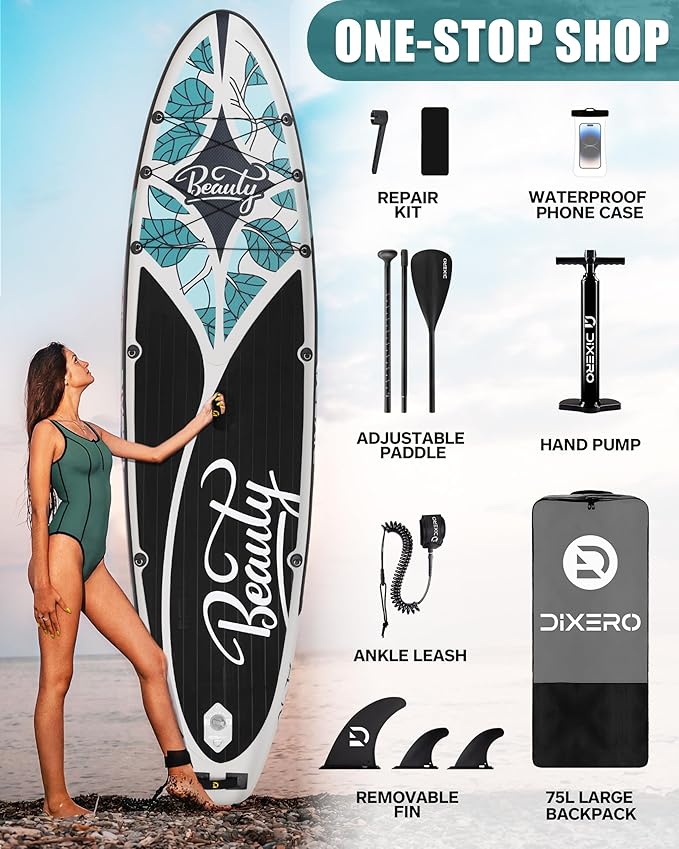 Inflatable Stand Up Paddle Board with SUP Accessories, Anti-Slip EVA Deck, 11'*33" Inflatable Paddle Boards for Adults & Youth of All Skill Levels-StrideForce Fitness