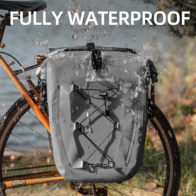 ROCKBROS Bike Panniers Waterproof Bike Rear Rack Bag Max 30L Large Capacity Bike Rear Panniers for Cycling Traveling Commuting-StrideForce Fitness