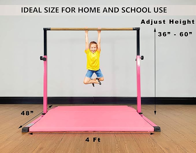 4FT/5FT Gymnastic Bar Set Gymnastics Horizontal Bar Gymnastics Kip Bar for Kids Home Use-StrideForce Fitness