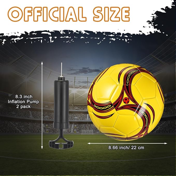 12 Pcs Soccer Balls for Teen Adult Bulk Deflated Soccer Ball with Pump Size 5 Indoor Outdoor Training Practice for School Sports Game Birthday Gifts Party Back to School-StrideForce Fitness