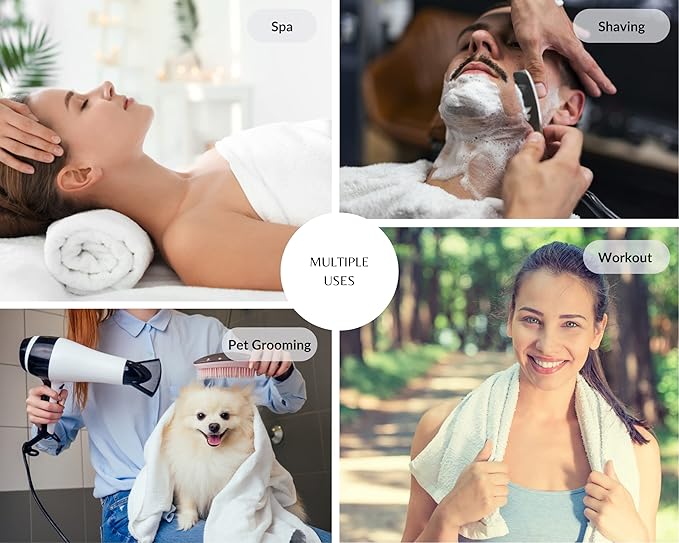 GOLD TEXTILES 12 Pcs New White (20x40 Inches) Cotton Blend Terry Bath Towels Salon/Gym Towels Light Weight Fast Drying-StrideForce Fitness