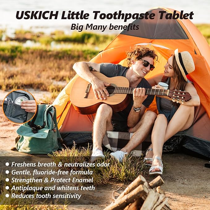 200 Pcs Toothpaste Tablets,Nano Hydroxyapatite with Probiotics, Reduce Sensitivity,Fluoride & Plastic Free, Eco Friendly & Travel Mouthwash Tablets