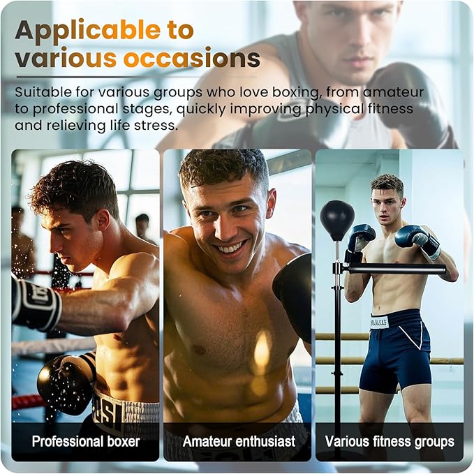 INNOLIFE Boxing Bar Height Adjustable Spinning Bar with Punching Bag Boxing Speed Trainer for Home Gym-StrideForce Fitness