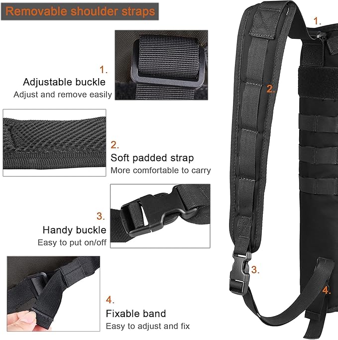 KRATARC Archery Lightweight Back Arrow Quiver Dual Use Foldable Compact Hip Arrows Bag with Molle System Hanged for Target Shooting-StrideForce Fitness