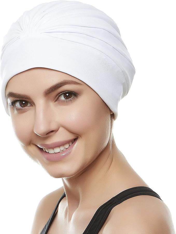 BEEMO Swim Caps for Women Swimming Turban Polyester Latex Lined Pleated for Ladies-StrideForce Fitness
