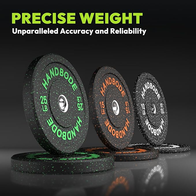 2-Inch Bumper Plates High Bounce, Olympic Weight Plate Set 45/100/160/190/260/300lb, Barbell Weight Plates Set for Home Gym, Colored Weights Rubber Strength Training Plate for Weight Lifting-StrideForce Fitness