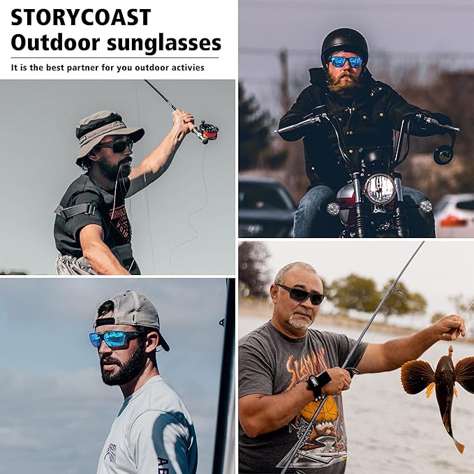 STORYCOAST Polarized Sports Sunglasses for Men Women Unbreakable Frame Cycling Fishing Driving-StrideForce Fitness