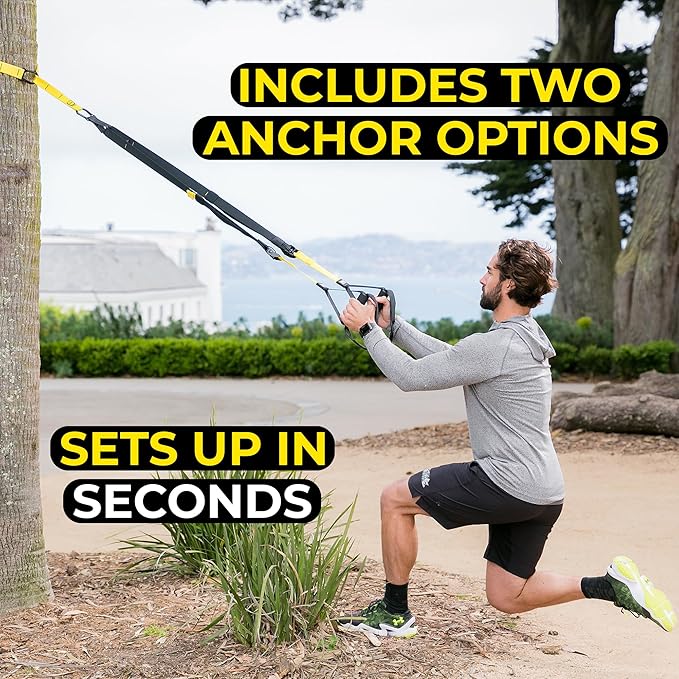 TRX All-in-ONE Suspension Training System: Full Body Workouts for Your Home Gym, Travel, and Outdoors | Includes Indoor & Outdoor Anchors, Workout Guide and Video Downloads-StrideForce Fitness