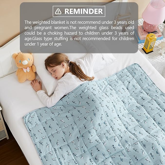 L'AGRATY Weighted Blanket - 40"x60" 7lbs Cooling Breathable Microfiber Material with Glass Beads Small Blanket for All-Season Summer Fall Winter Soft Thick-StrideForce Fitness