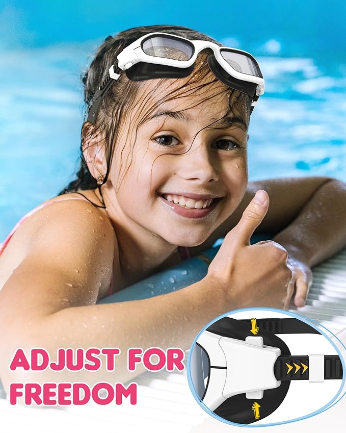Kids Swim Goggles,Swimming Goggles for Kids 6-14, Anti-Fog UV Protection Pool Glasses for Boys Girls-StrideForce Fitness