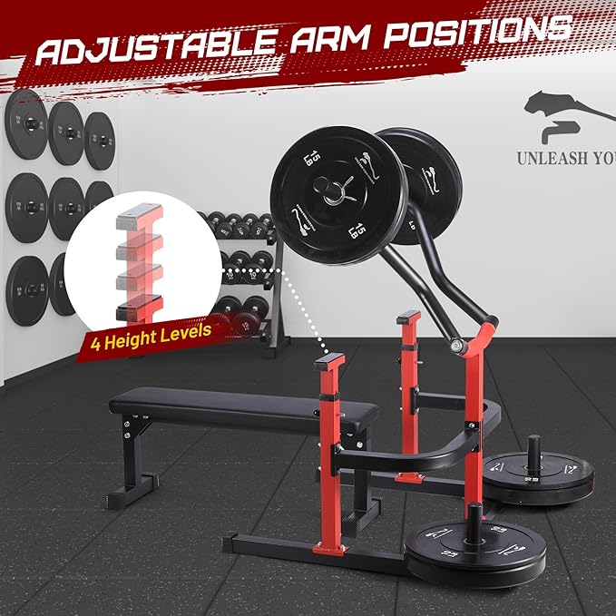 Chest Press Machine, Weight Bench Press Machine, Adjustable Flat Incline Bench with Independent Converging Arms, Multifunctional Bench Press Rack for Home Gym Equipment-StrideForce Fitness