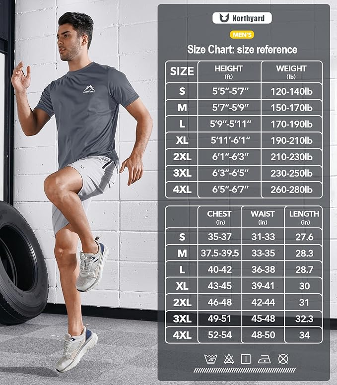 NORTHYARD Men's UPF 50+ Sun Protection Shirts Swim SPF UV Quick Dry Short Sleeve T-Shirts for Athletic Fishing Rash Guard-StrideForce Fitness