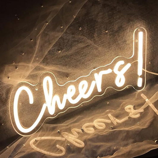 Cheers Neon Sign for Wall Decor LED Neon Cheers Light Sign USB Powered Wall Neon Light up Sign for Party Wall Décor Party Light Home Room Christmas Club Bistro Decor 5v (Warm White)-StrideForce Fitness