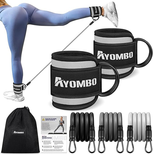 Ankle Resistance Bands with Cuffs, Home Gym Workout Equipment, Lifting Glute Butt Exercise Equipment for Women, Ankle Weights Fitness Band Set, Leg Booty Equipment for Training Perfect Body Shape
