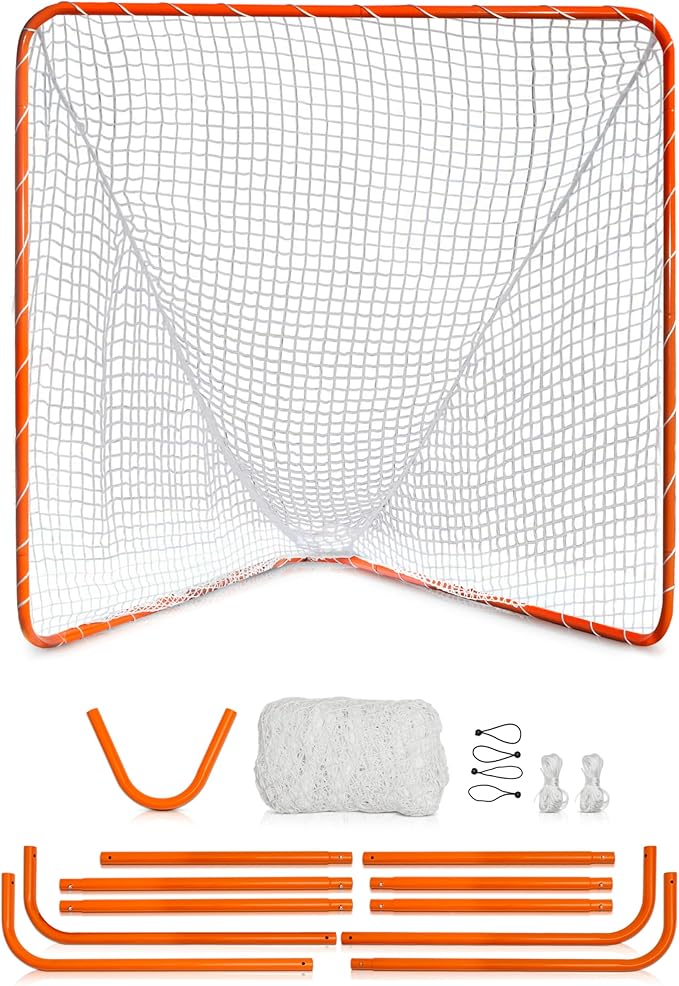 Velocity - Lacrosse Goal - Portable Steel Frame with Black Net, Perfect for Youth and Adult Training, Backyard Design-StrideForce Fitness