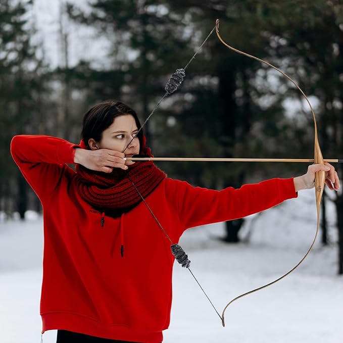 SOPOGER Archery Bow String Silencers - 2 Pair Otter Hide & String Separator Recurve Bow Stabilizer Bowstring Dampener for Longbow Traditional Bow Hunting Shooting Practicing-StrideForce Fitness