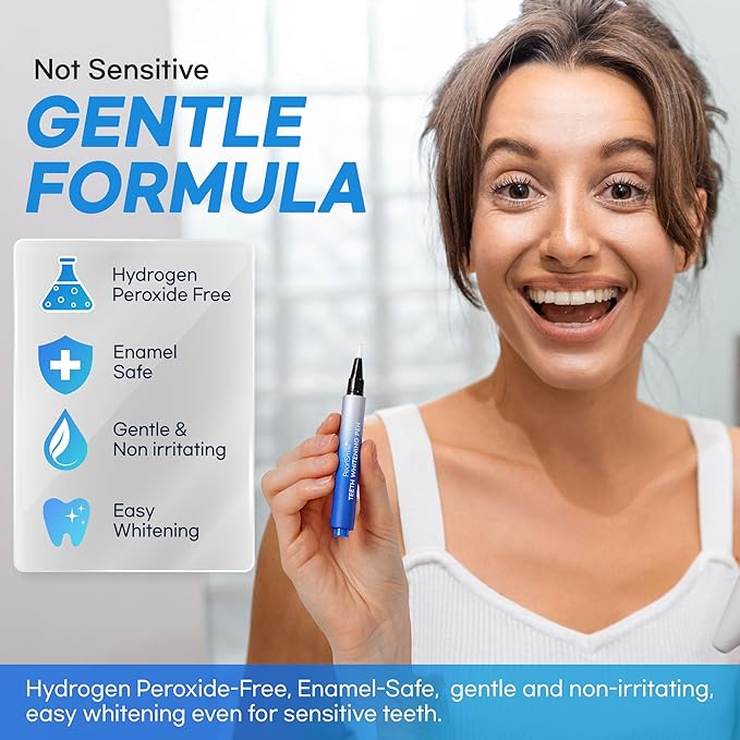 Teeth Whitening Gel – Set of 3 – Gentle, Pain-Free Formula for Sensitive Teeth – Easy, Mess-Free Application – Travel-Friendly & Enamel-Safe for a Brighter Smile