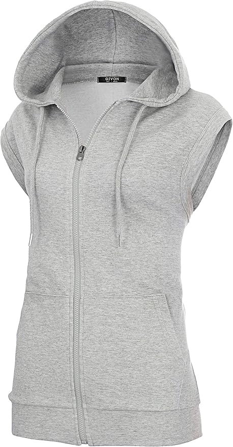 GIVON Women's Lightweight Hooded Vest Sleeveless 1/4 Zip Pullover Casual Hoodie Sweatshirt with Pockets