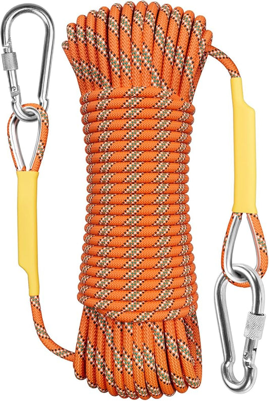 X XBEN Outdoor Climbing Rope 10M(32ft) 20M(64ft) 30M(96ft) 50M(160ft) 70M(230ft) 152M(500FT) 352M(1000FT) Static Rock Climbing Rope for Escape Rope Ice Climbing Equipment Fire Rescue Parachute-StrideForce Fitness