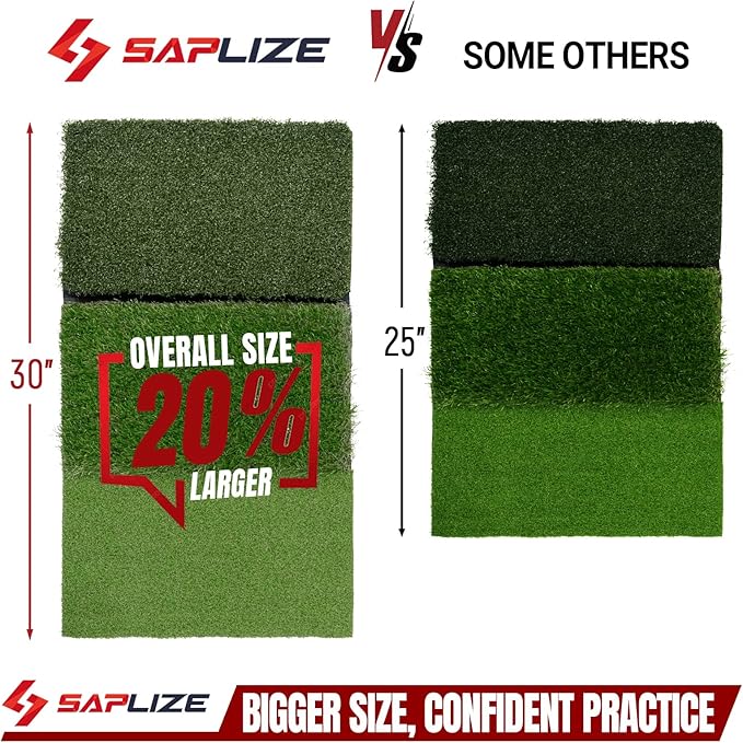 SAPLIZE Foldable Heavy-Duty Golf Hitting Mat, Practice Mat with 10mm EVA Rubber Backing, Larger Size for Indoor/Outdoor Swing and Chipping Practice, Anti-Deformation-StrideForce Fitness