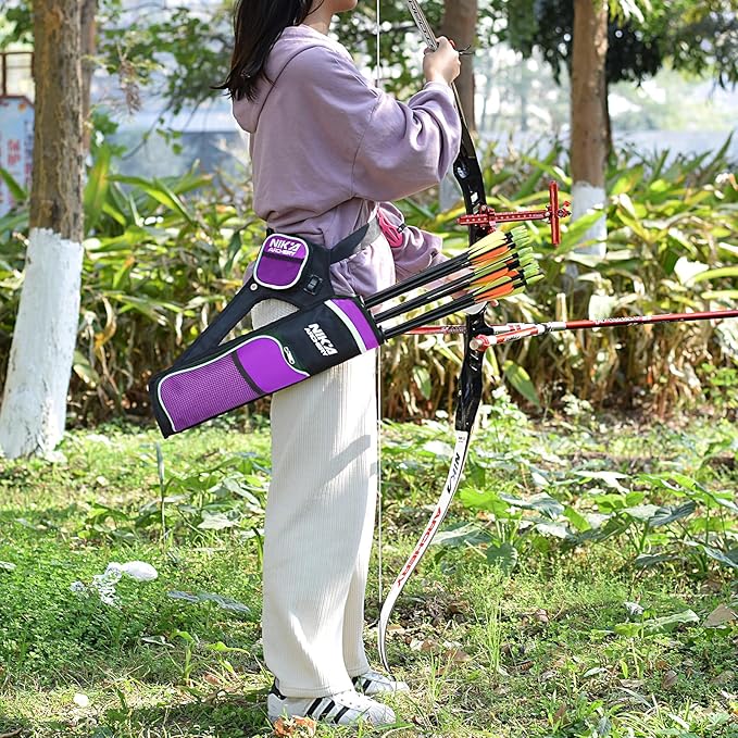 Archery Arrow Quiver Holder, 3-Tubes Hip Quiver Arrow Bag with Adjustable Belt for Youth & Adults Arrows Hunting Target Practicing-StrideForce Fitness