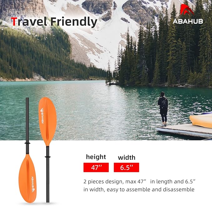 Abahub 1 x Carbon Kayak Paddles, 90.5 Inches Kayaking Oars for Boating, Canoeing with Free Paddle Leash, Carbon Fiber Shaft Black/Blue/Green/Orange/Yellow/White/Red Plastic Blades-StrideForce Fitness