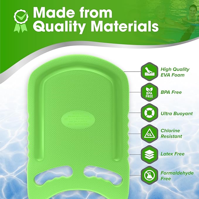 Kickboard Adult & Youth Swim Buoy Aid Leg Kick Exercise Training Float for Swimming Pool or Open Water Foam Equipment | High Buoyancy | Non-Slip | EVA Material & BPA Free-StrideForce Fitness