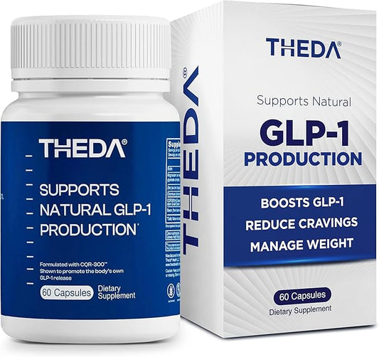 THEDA GLP-1 Supplement Weight Loss for Women and Men - Clinically Studied Metabolism Booster, Expert Formulated and Patented to Support GLP1 Production Naturally (30 Day Supply, 60 Capsules)-StrideForce Fitness