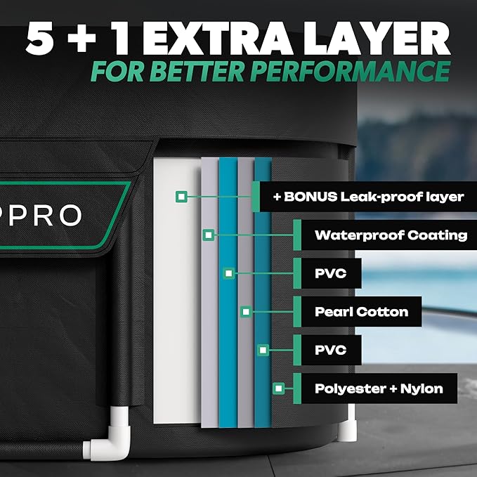 Ice Bath Tub XL - Exclusive Patented Anti-Leak Shield - Cold Plunge Tub With Cover - Ice Bricks X2 - Portable bathtub Outdoor Indoor - Free Ebook-StrideForce Fitness