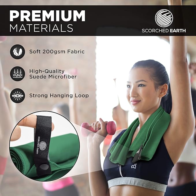 ScorchedEarth Microfiber Travel & Sports Towel Set (Evergreen) - XL Set (39x70.5 & 12x24)-StrideForce Fitness